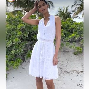 Lace Blouson Halter Dress